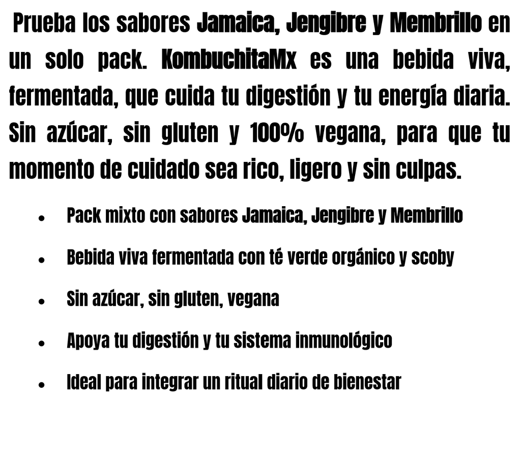 Kombuchita Mix – Pack de Sabores para Cuidarte - Kombuchita MX